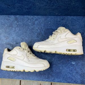 Nike Air Max 90 White Shoes Sneakers 833414-100 Youth US Size 11 C
